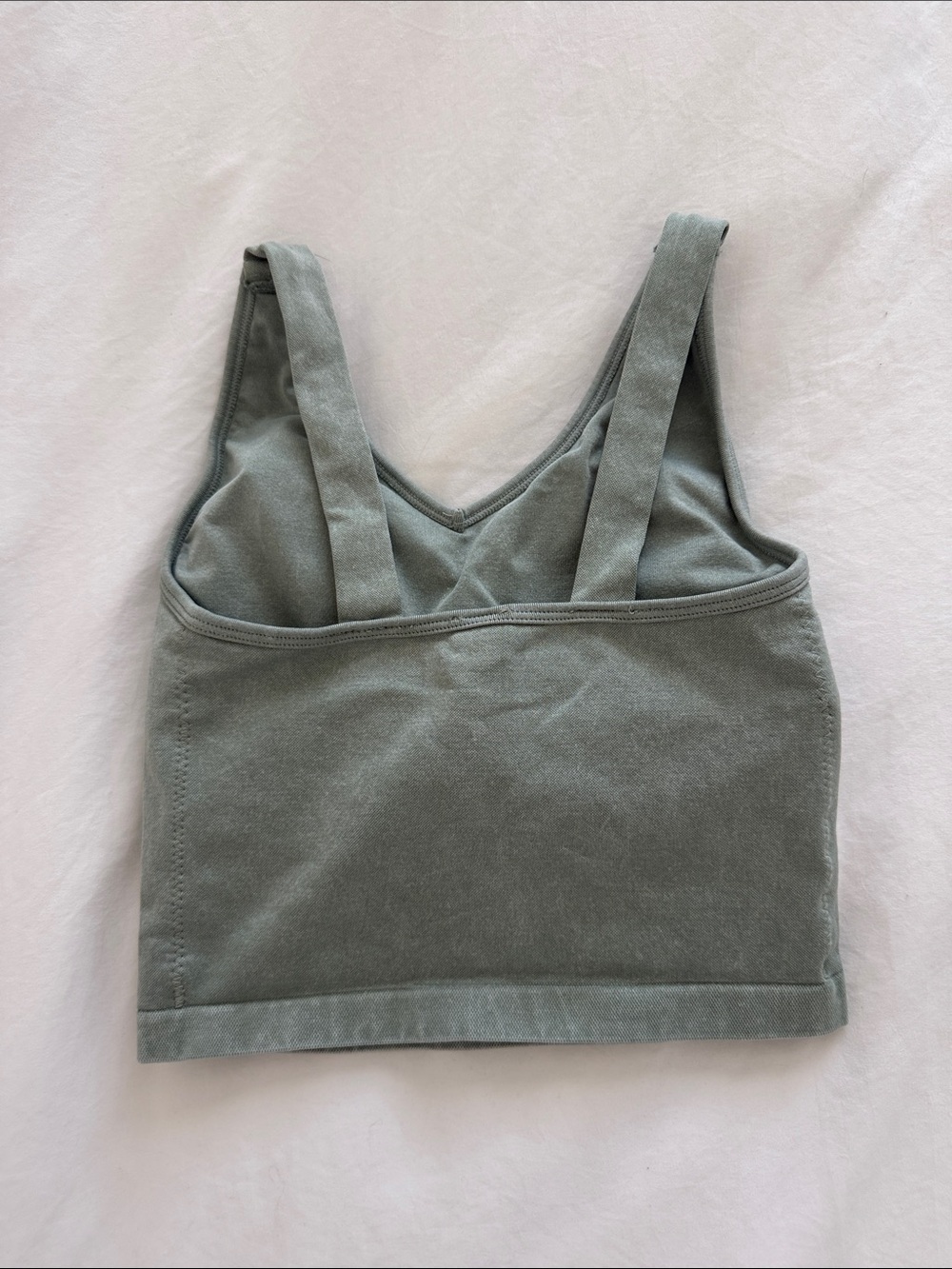 Yogalicious Sage Green V-Neck Crop Top - Picture 2 of 3